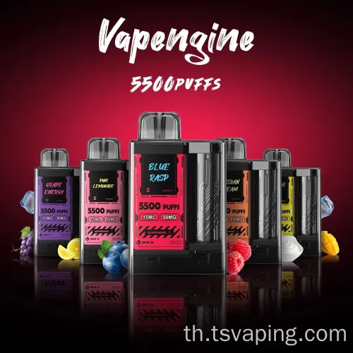 ขายส่งน้ำผลไม้ 5500 พัฟขนาดใหญ่ ecig